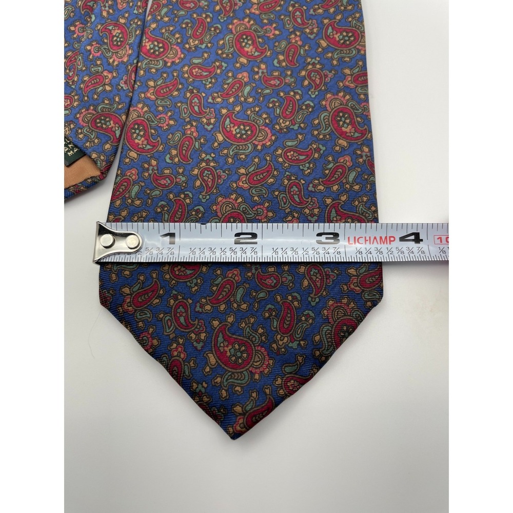 BERT PULITZER Men's Silk Paisley Necktie Blue Red Green - Picture 5 of 5